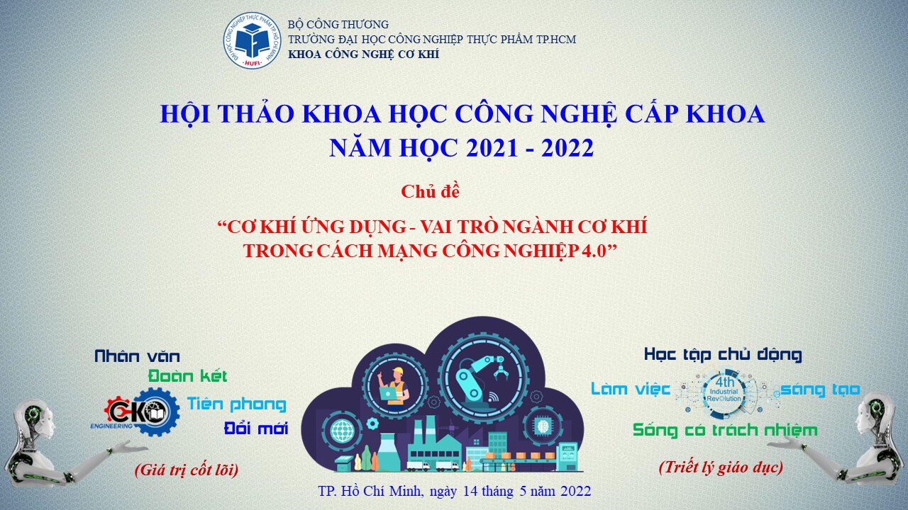 Hội thảo khoa học Công nghệ: "Cơ khí ứng dụng - Vai trò ngành cơ khí trong cách mạng công nghiệp 4.0"
